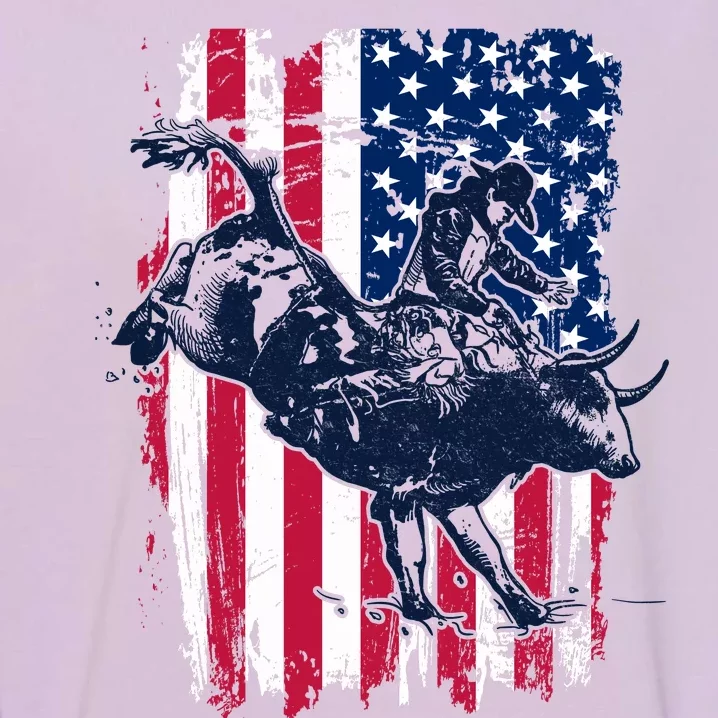 Rodeo Bull Rider American Flag Garment-Dyed Sweatshirt