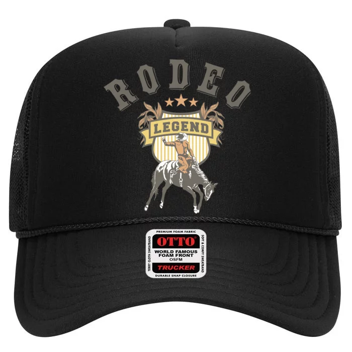 Rodeo Legend Vintage High Crown Mesh Trucker Hat