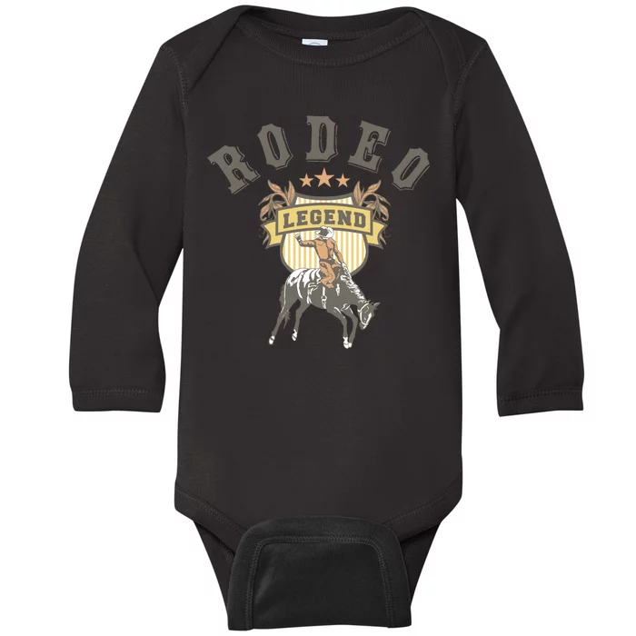 Rodeo Legend Vintage Baby Long Sleeve Bodysuit