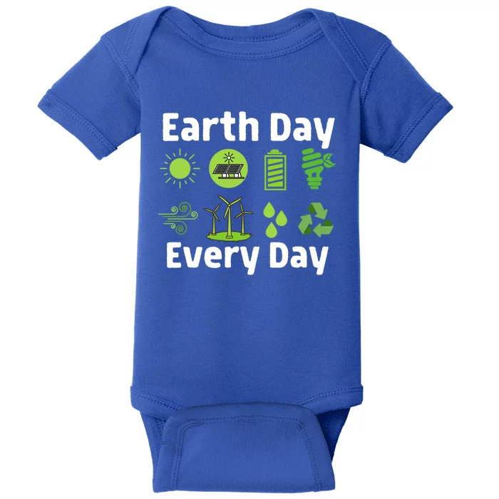 Restore Our Earth Day Every Day Clean Water Wind Energy Gift Baby Bodysuit