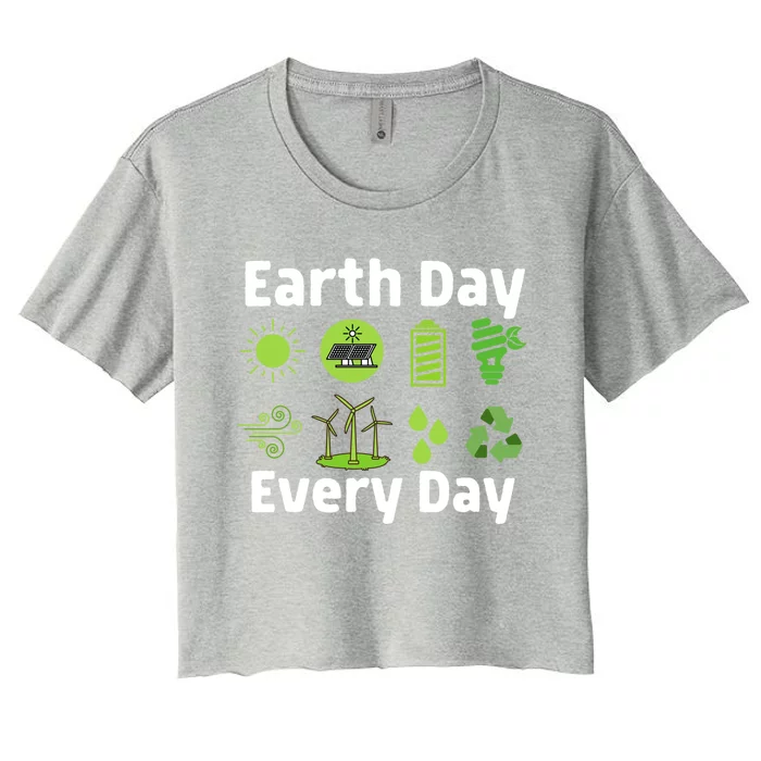 Restore Our Earth Day Every Day Clean Water Wind Energy Gift Women's Crop Top Tee