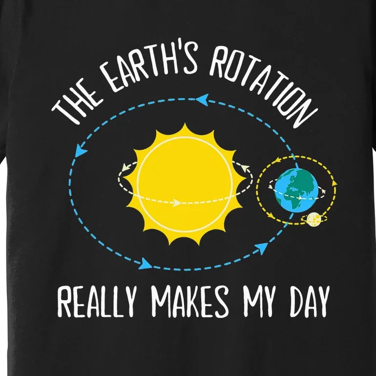 Rotation of Earth Makes My Day Science Teacher Earth Day Premium T-Shirt