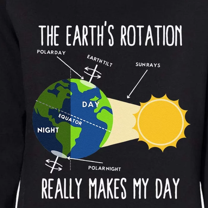 Rotation Of Earth Makes My Day Science Teachers Earth Day Womens California Wash Sweatshirt