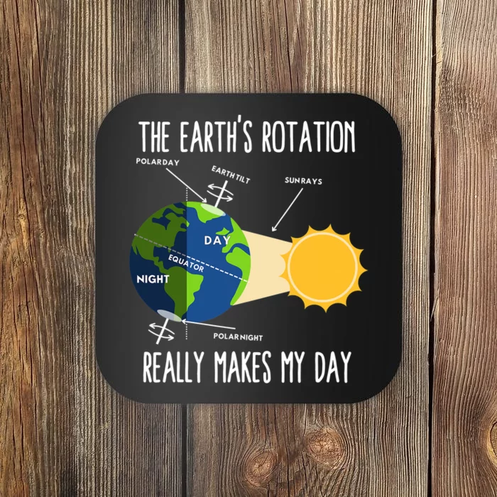 Rotation of Earth Makes My Day Science Teachers Earth Day Coaster