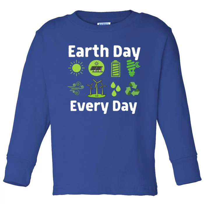 Restore Our Earth Day Every Day Clean Water Wind Energy Gift Toddler Long Sleeve Shirt