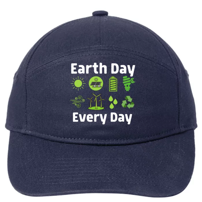 Restore Our Earth Day Every Day Clean Water Wind Energy Gift 7-Panel Snapback Hat