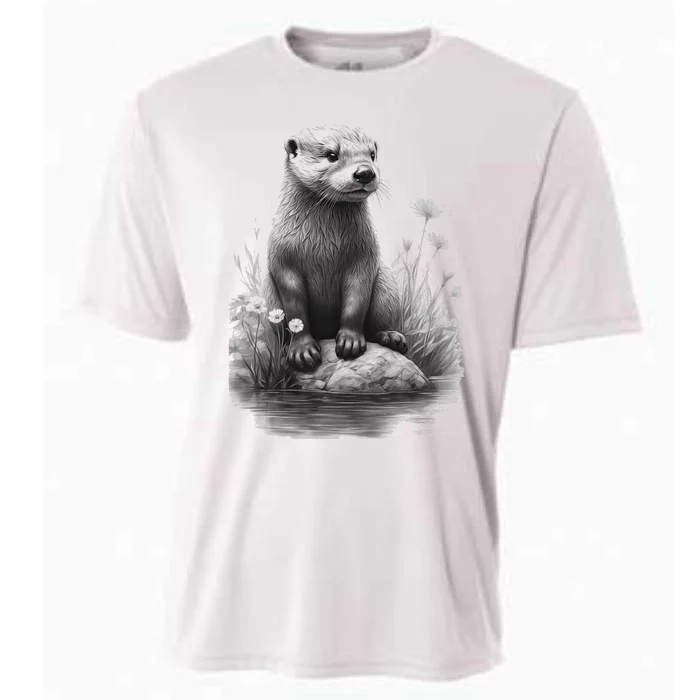 River Otter for Cute Otter Animal Funny Cooling Performance Crew T-Shirt