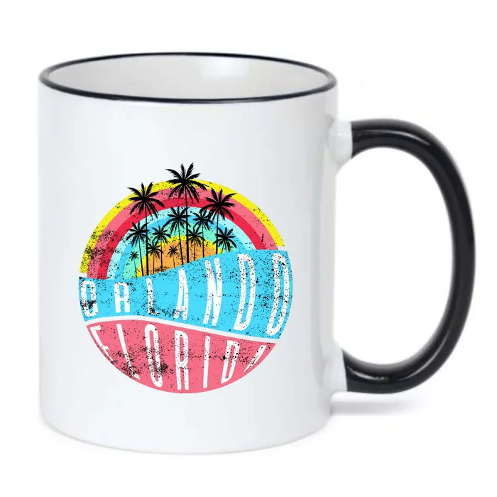 Retro Orlando Florida Icon Black Color Changing Mug