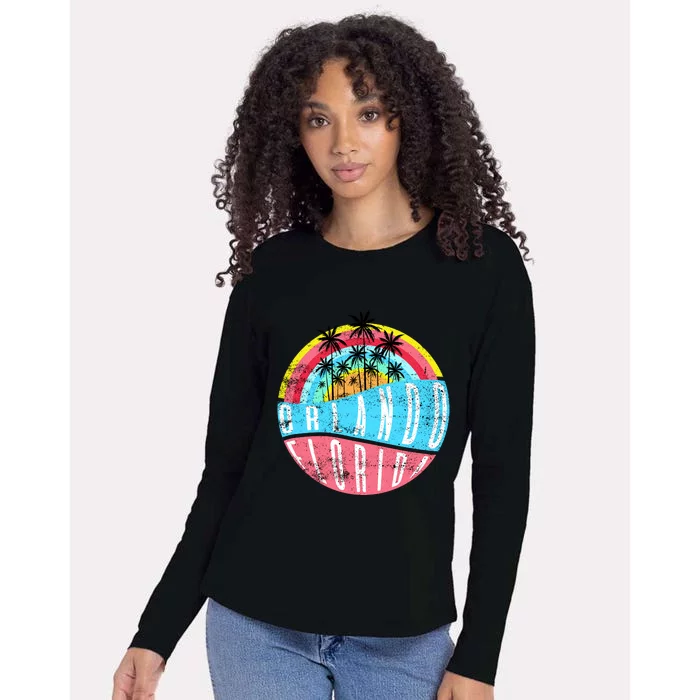 Retro Orlando Florida Icon Womens Cotton Relaxed Long Sleeve T-Shirt