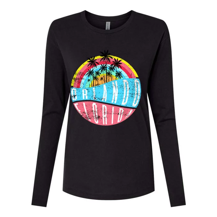 Retro Orlando Florida Icon Womens Cotton Relaxed Long Sleeve T-Shirt