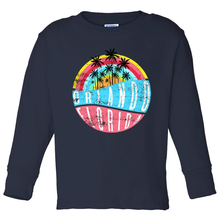 Retro Orlando Florida Icon Toddler Long Sleeve Shirt