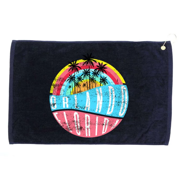 Retro Orlando Florida Icon Grommeted Golf Towel