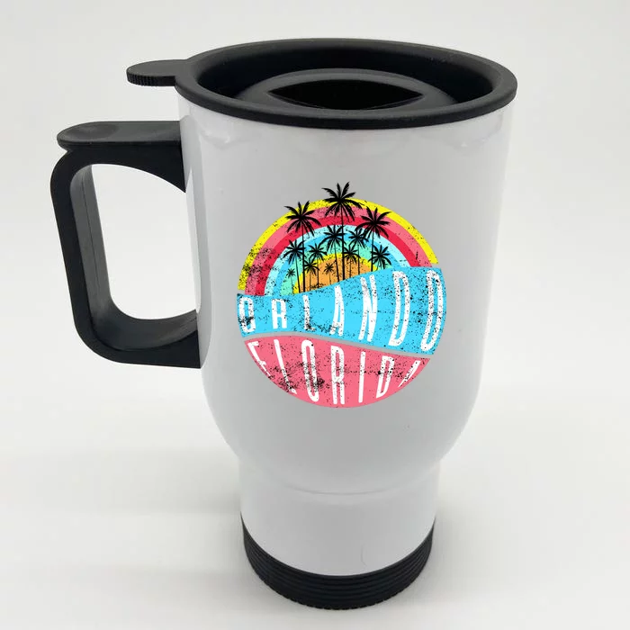 Retro Orlando Florida Icon Front & Back Stainless Steel Travel Mug