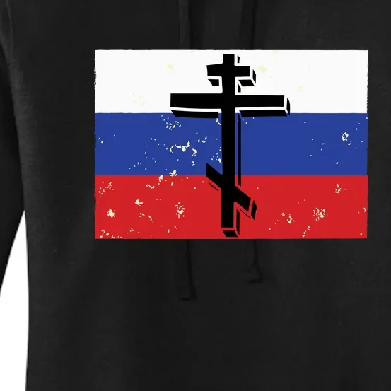 Russian Orthodox Flag Cross Gift Women's Pullover Hoodie