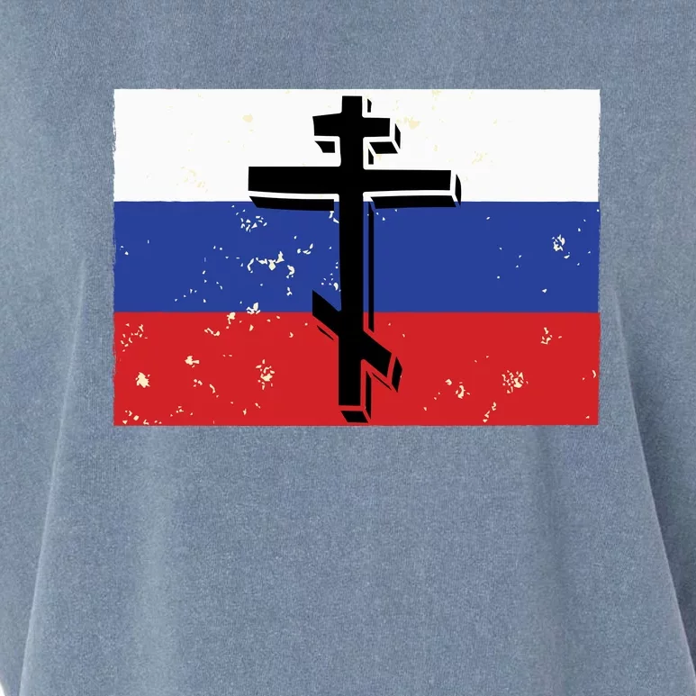 Russian Orthodox Flag Cross Gift Garment-Dyed Women's Muscle Tee