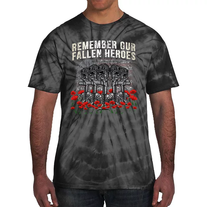 Remember Our Fallen Heroes Red Poppy Soldier Tie-Dye T-Shirt