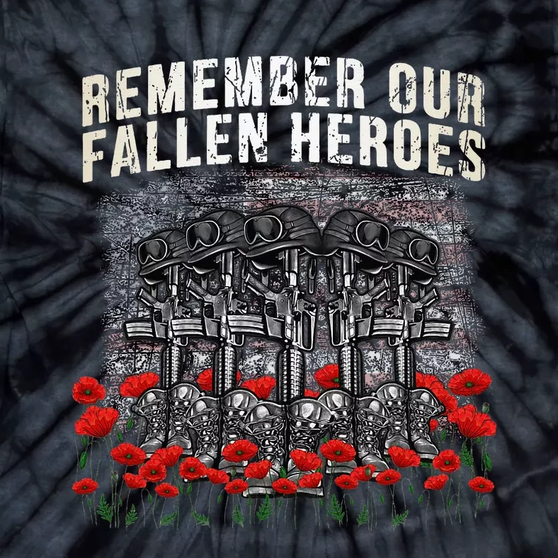 Remember Our Fallen Heroes Red Poppy Soldier Tie-Dye T-Shirt