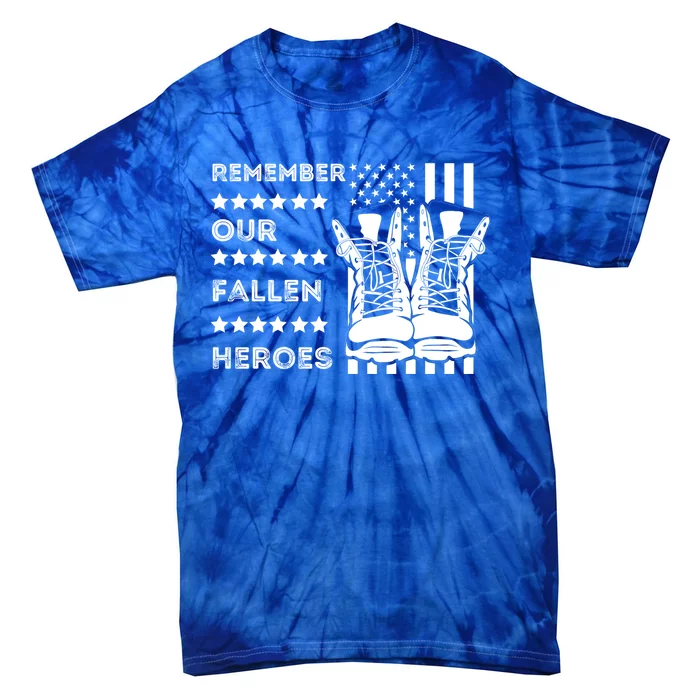 Remember Our Fallen Heroes Memorial Days Usa Soldier Boots Cool Gift Tie-Dye T-Shirt