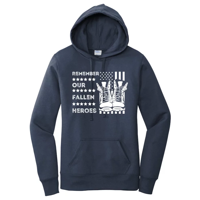 Remember Our Fallen Heroes Memorial Days Usa Soldier Boots Cool Gift Women's Pullover Hoodie