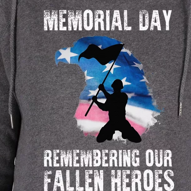 Remembering Our Fallen Heroes Memorial Day Womens Funnel Neck Pullover Hood