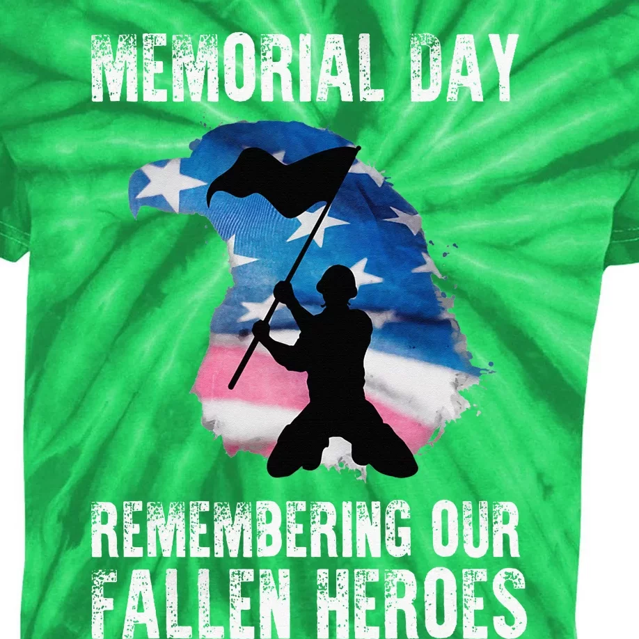 Remembering Our Fallen Heroes Memorial Day Kids Tie-Dye T-Shirt