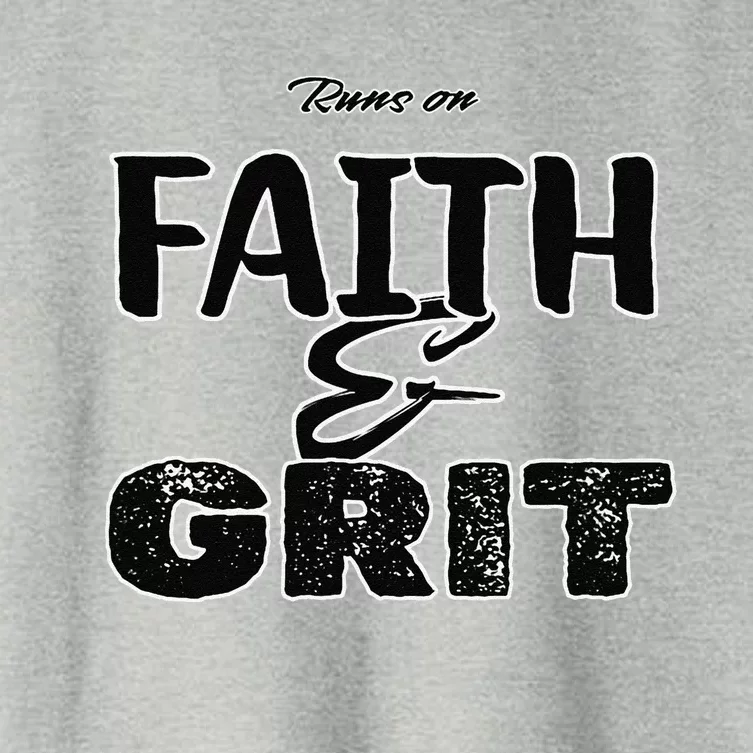 Runs On Faith And Grit Women's Crop Top Tee