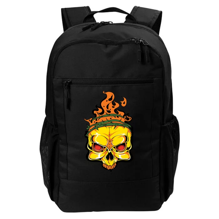 Rage Of Fire Faming Skull Creepy Skeleton Daily Commute Backpack