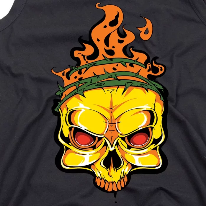 Rage Of Fire Faming Skull Creepy Skeleton Tank Top