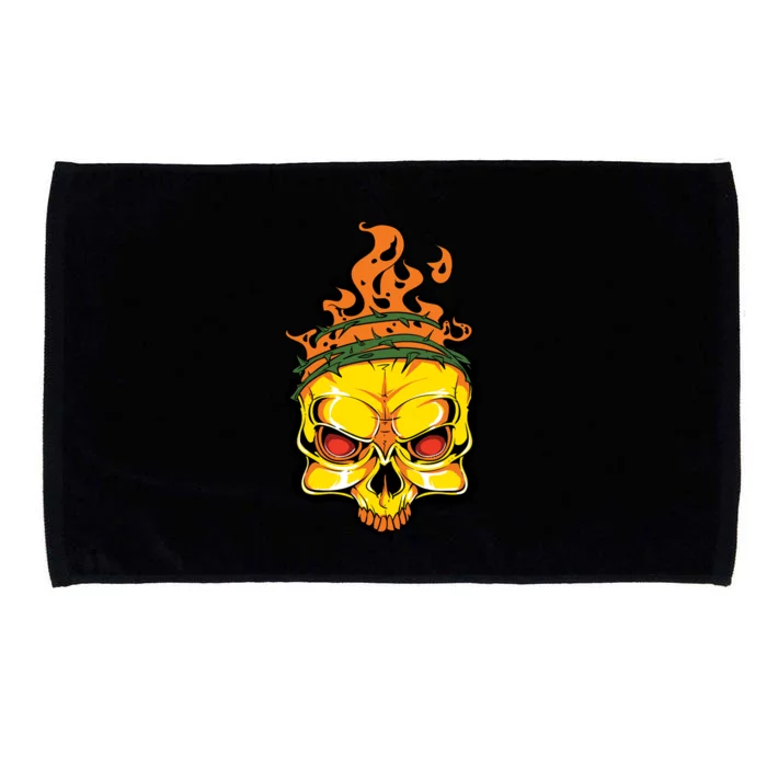 Rage Of Fire Faming Skull Creepy Skeleton Microfiber Hand Towel