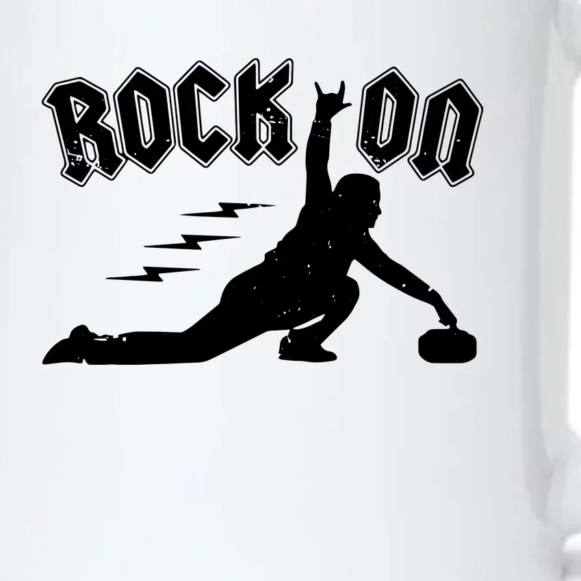 Rock On Funny Curling Winter Sports Rock N Roll Black Color Changing Mug