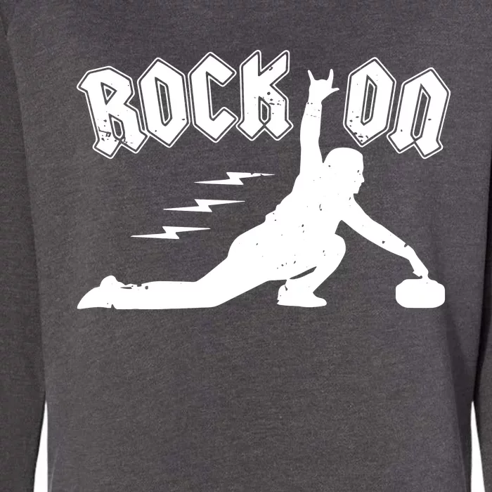 Rock On Funny Curling Winter Sports Rock N Roll Womens California Wash Sweatshirt