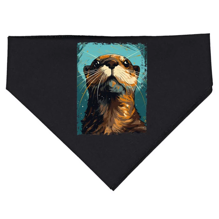 River Otter For & Girls Cute Otter Animal Funny USA-Made Doggie Bandana