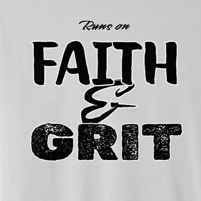 Runs On Faith And Grit V Neck ChromaSoft Performance T-Shirt