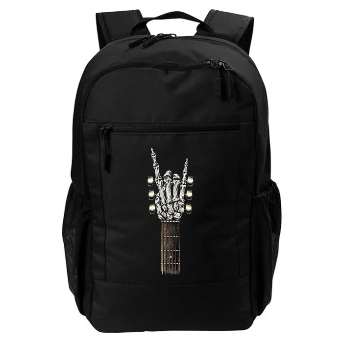 Rock On Guitar Neck With A Sweet Rock & Roll Skeleton Hand Daily Commute Backpack