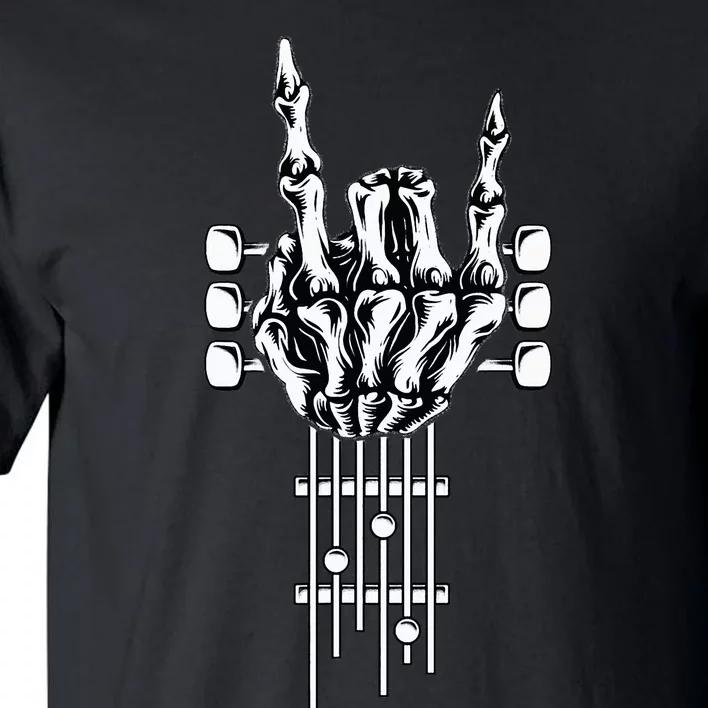 Rock On Guitar Neck With A Sweet Rock & Roll Skeleton Hand Tall T-Shirt