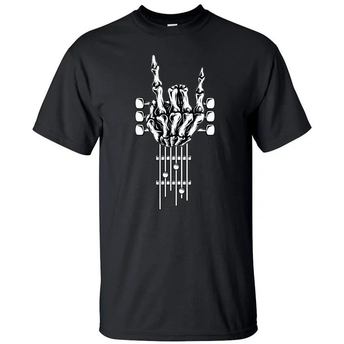 Rock On Guitar Neck With A Sweet Rock & Roll Skeleton Hand Tall T-Shirt