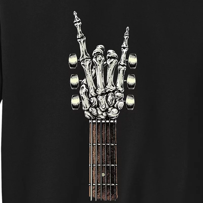 Rock On Guitar Neck With A Sweet Rock & Roll Skeleton Hand Sweatshirt