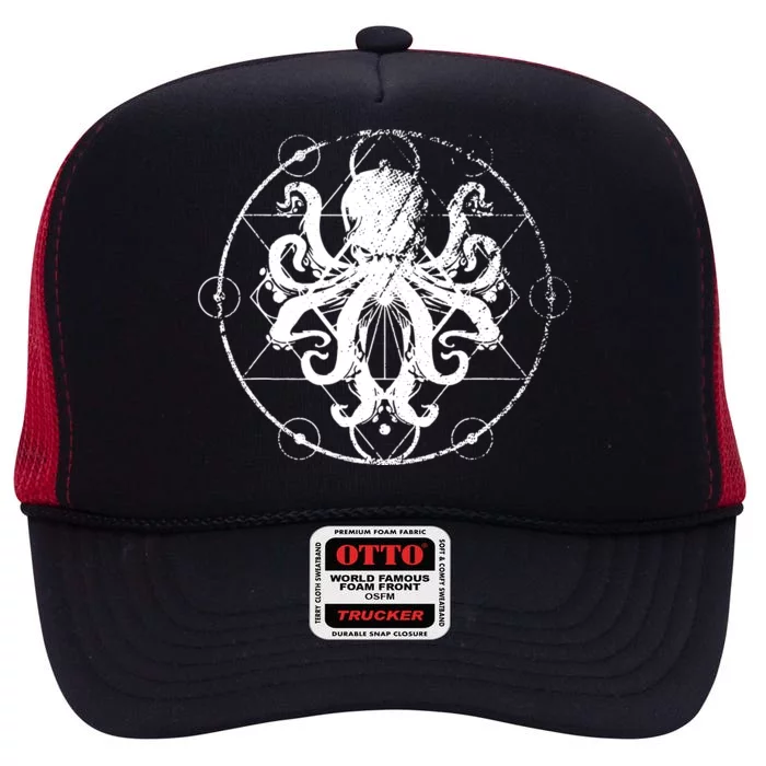 Retro Octopus Gift High Crown Mesh Trucker Hat