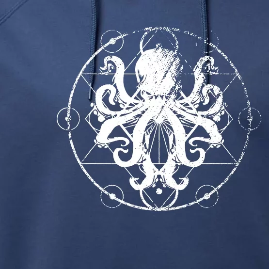 Retro Octopus Gift Performance Fleece Hoodie