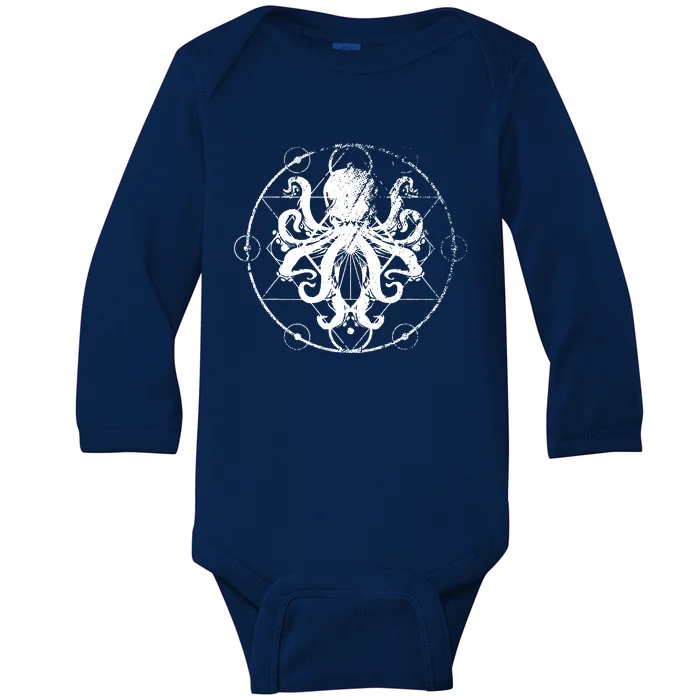 Retro Octopus Gift Baby Long Sleeve Bodysuit