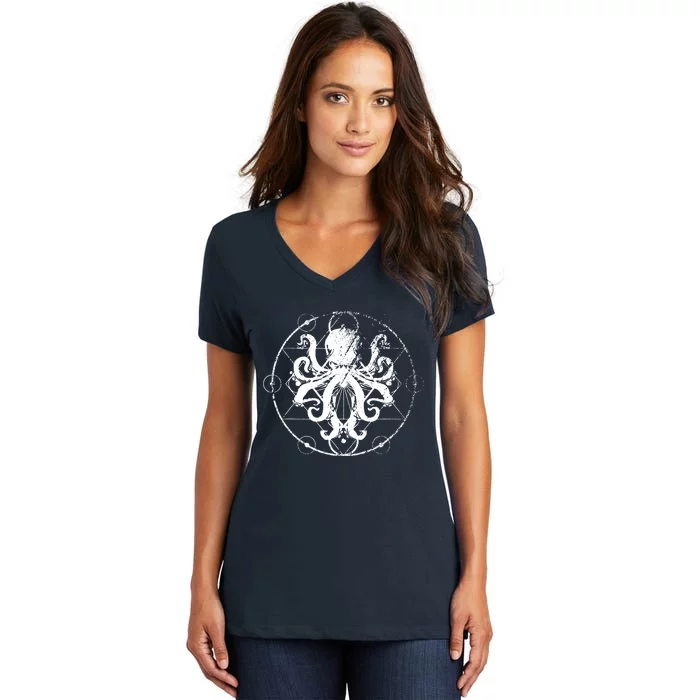 Retro Octopus Gift Women's V-Neck T-Shirt