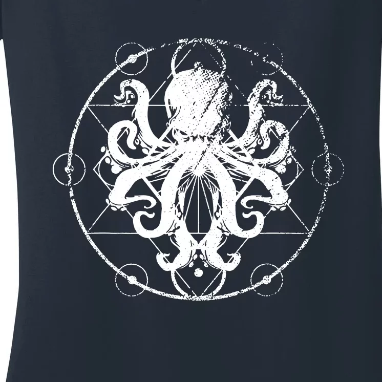 Retro Octopus Gift Women's V-Neck T-Shirt