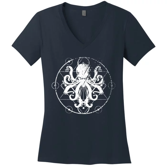 Retro Octopus Gift Women's V-Neck T-Shirt