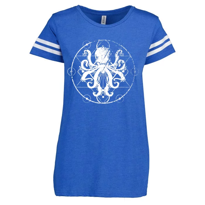 Retro Octopus Gift Enza Ladies Jersey Football T-Shirt