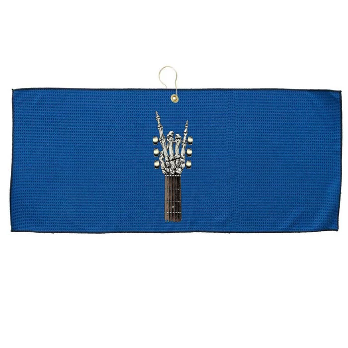 Rock On Guitar Neck Skeleton Hand Sign Large Microfiber Waffle Golf Towel