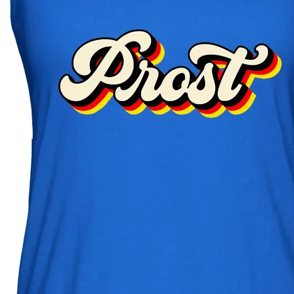 Retro Oktoberfest German Flag Prost Ladies Essential Flowy Tank