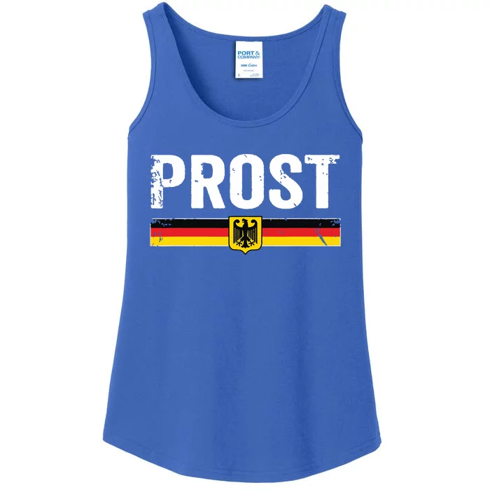 Retro Oktoberfest German Flag Prost Ladies Essential Tank