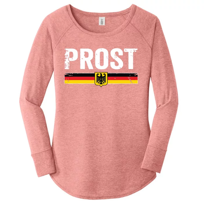 Retro Oktoberfest German Flag Prost Women's Perfect Tri Tunic Long Sleeve Shirt