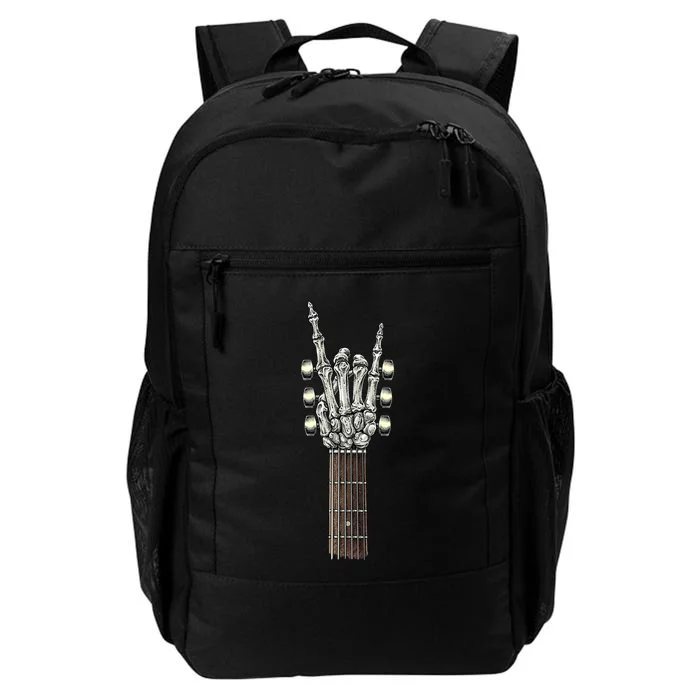 Rock On Guitar Neck With A Sweet Rock & Roll Skeleton Hand Daily Commute Backpack