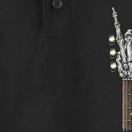 Rock On Guitar Neck With A Sweet Rock & Roll Skeleton Hand Dry Zone Grid Performance Polo